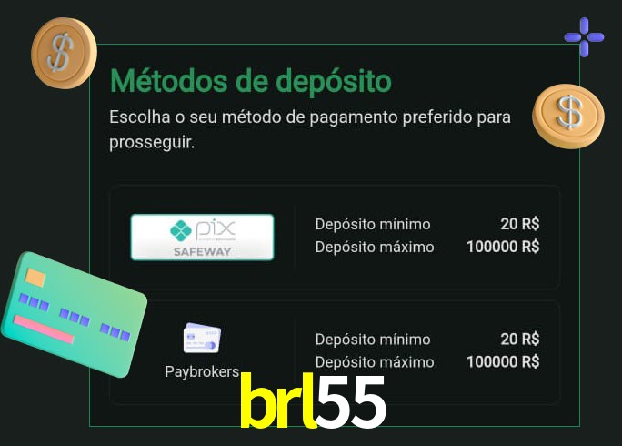 O cassino brl55 oferece uma grande variedade de métodos de pagamento